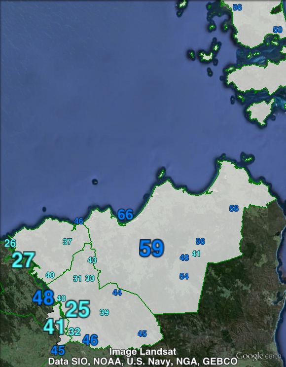 Liberal primary votes in Bass at the 2010 state election.