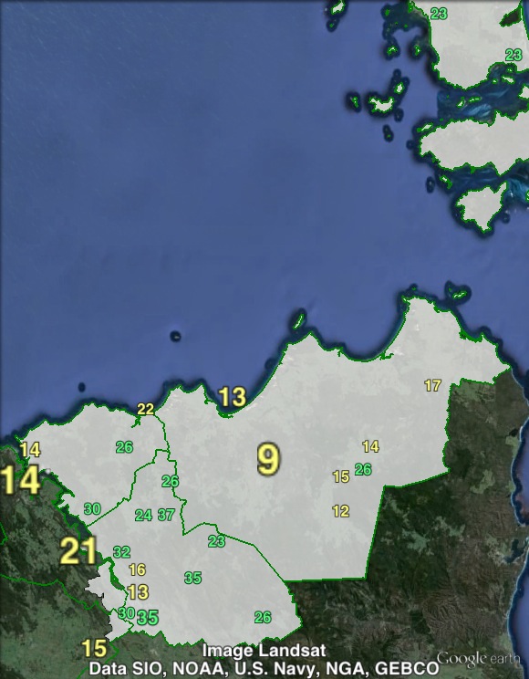 Greens primary votes in Bass at the 2010 state election.