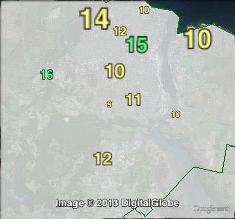 Greens primary votes in Davenport at the 2010 state election.