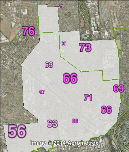 Two-party-preferred votes in Croydon at the 2010 state election.