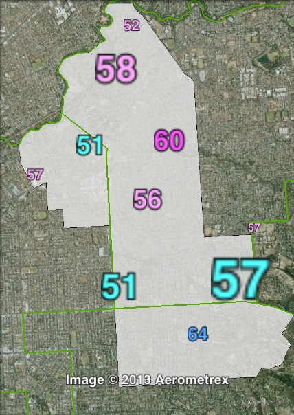 Two-party-preferred votes in Hartley at the 2010 state election.