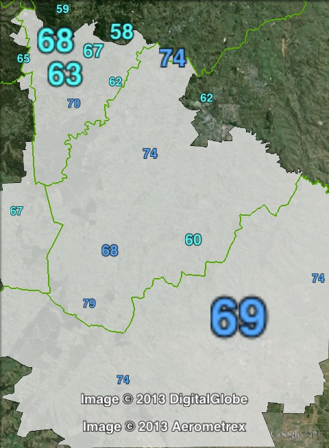 Two-party-preferred votes in Heysen at the 2010 state election.