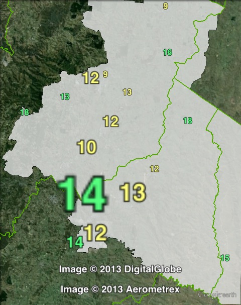 Greens primary votes in Kavel at the 2010 state election.