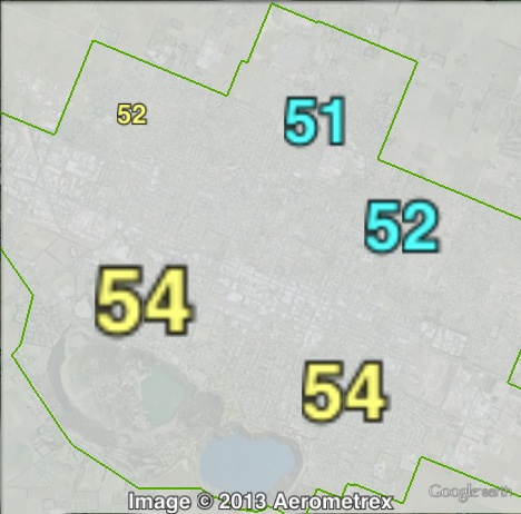 Two-candidate-preferred votes in the town of Mount Gambier at the 2010 state election.