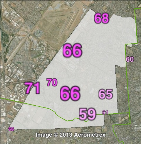 Two-party-preferred votes in Playford at the 2010 state election.