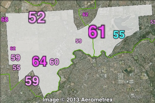 Two-party-preferred votes in Torrens at the 2010 state election.