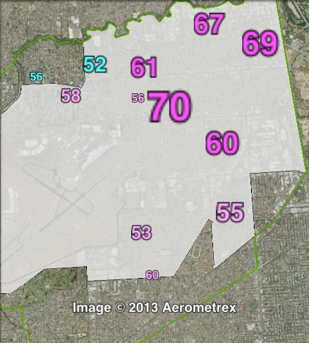 Two-party-preferred votes in West Torrens at the 2010 state election.