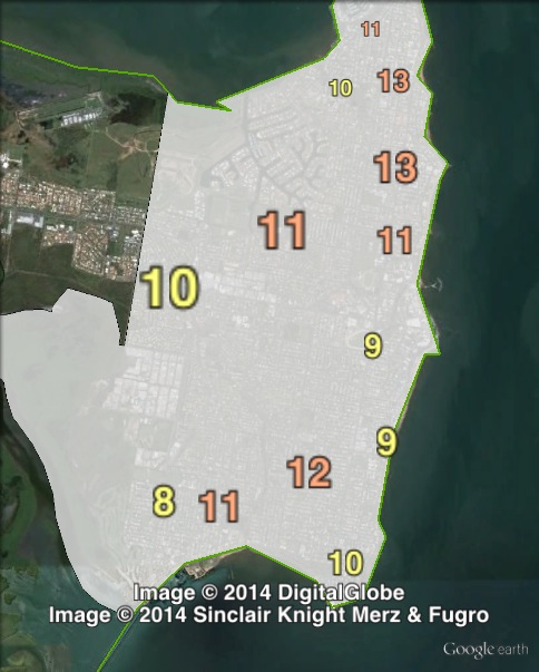 Primary votes for independent candidate Len Thomas at the 2014 Redcliffe by-election.