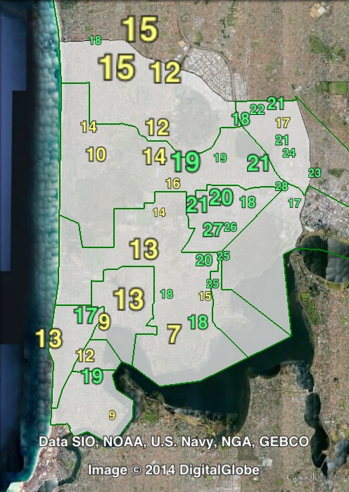 Greens Senate votes in Curtin at the 2013 federal election.