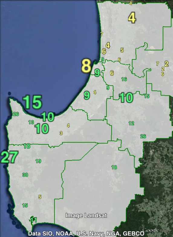 Greens Senate votes in Forrest at the 2013 federal election.