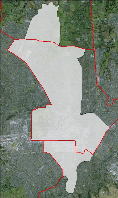Map of Christchurch Central’s 2011 and 2014 boundaries. 2011 boundaries marked as red lines, 2014 boundaries marked as white area. Click to enlarge.
