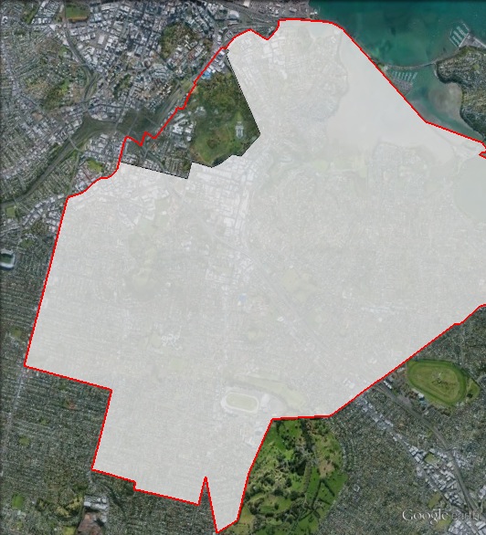 Map of Epsom's 2011 and 2014 boundaries. 2011 boundaries marked as red lines, 2014 boundaries marked as white area. Click to enlarge.
