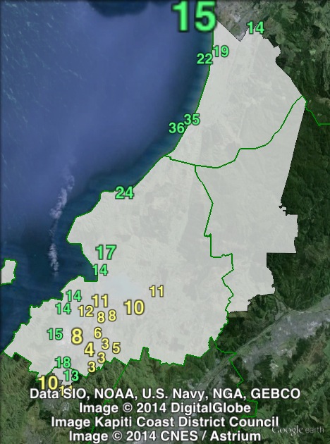 Green party votes in Mana at the 2011 general election.