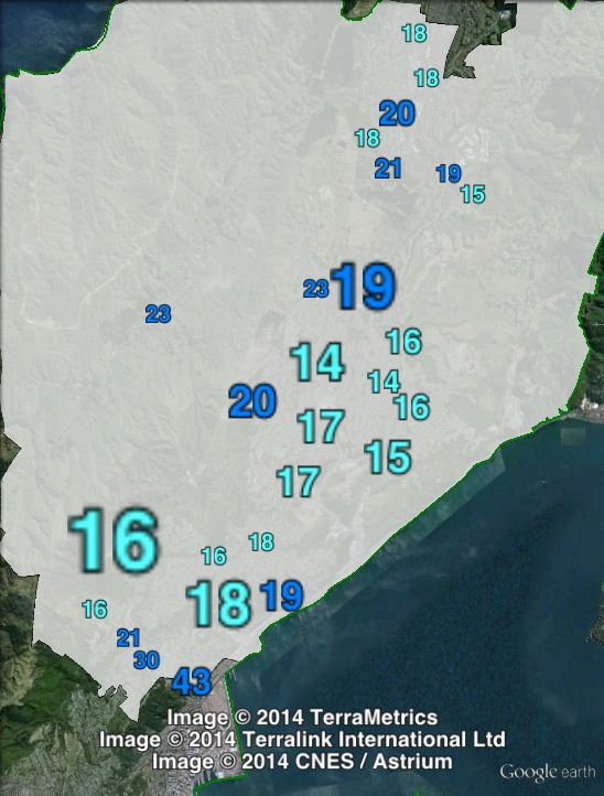 National candidate votes in Ōhariu at the 2011 general election.