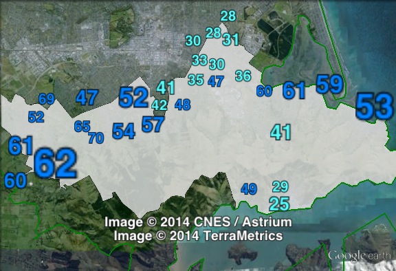 National party votes in Port Hills at the 2011 general election.