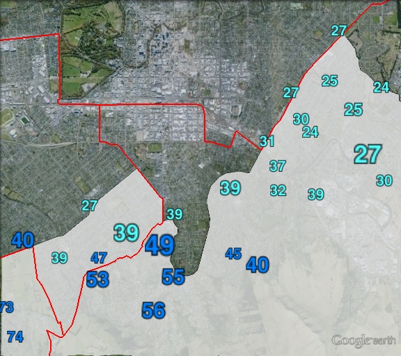 National candidate votes in central parts of Port Hills at the 2011 general election.