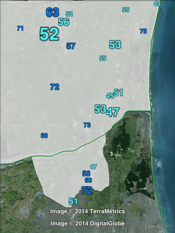 National party votes in central Waimakariri at the 2011 general election.