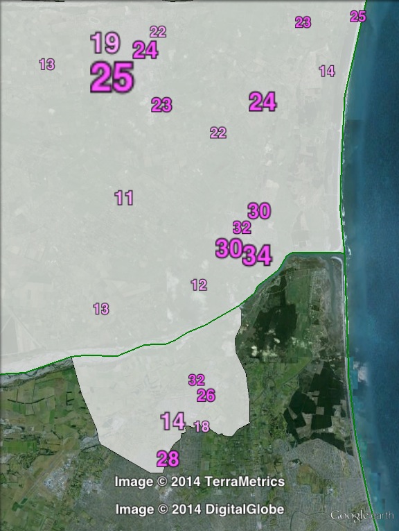 Labour party votes in central Waimakariri at the 2011 general election.