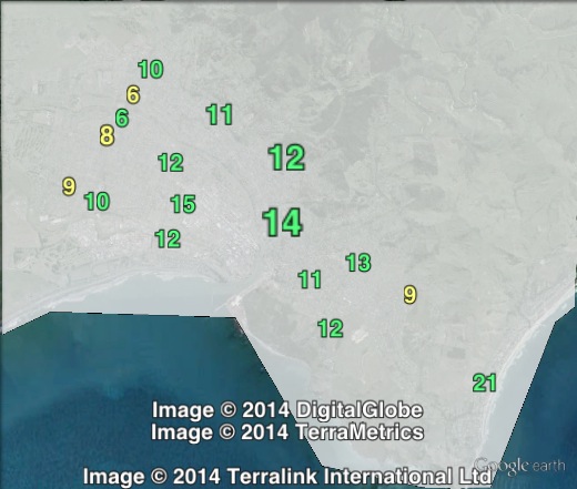 Green party votes in Gisborne at the 2011 general election.