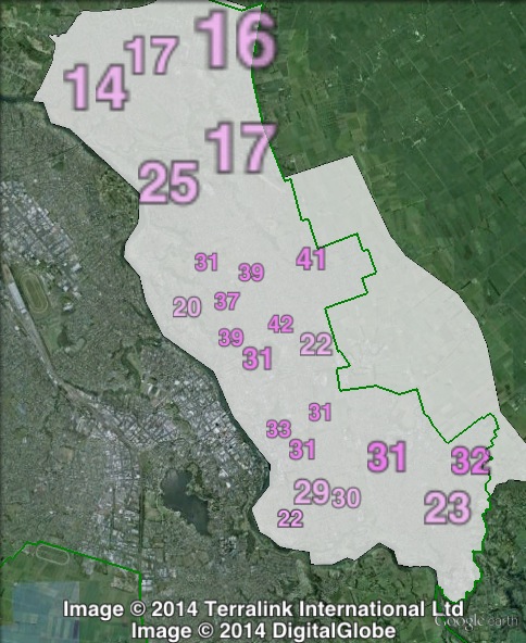 Labour party votes in Hamilton East at the 2011 general election.