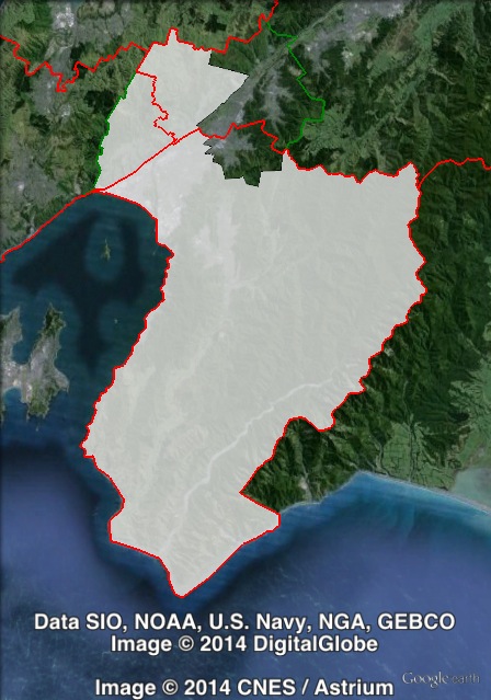 Map of Hutt South’s 2011 and 2014 boundaries. 2011 boundaries marked as red lines, 2014 boundaries marked as white area. Click to enlarge.