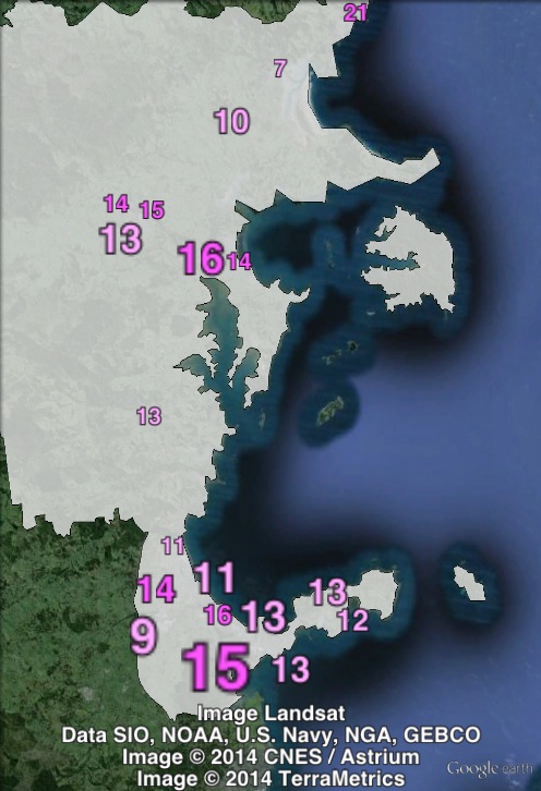 Labour party votes in Rodney at the 2011 general election.