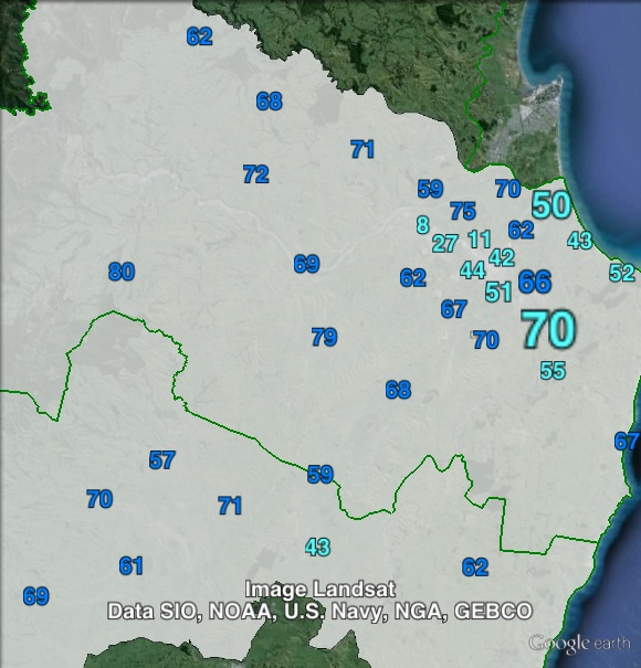 National party votes in Tukituki at the 2011 general election.