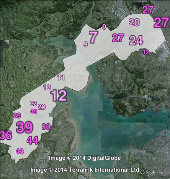 Labour party votes in Upper Harbour at the 2011 general election.