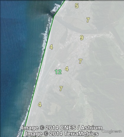 Green party votes in Greymouth at the 2011 general election.