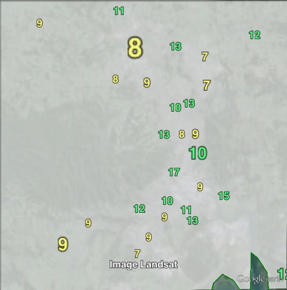 Green party votes in the Whangarei urban area at the 2011 general election.