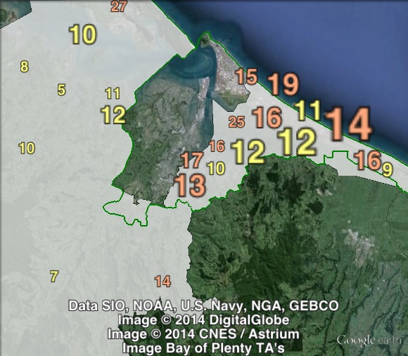 New Zealand First party votes in Bay of Plenty at the 2011 general election.