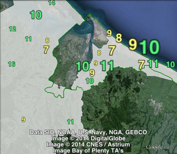 Green party votes in Bay of Plenty at the 2011 general election.