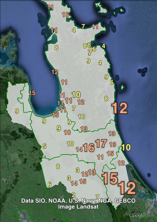 New Zealand First party votes in Coromandel at the 2011 general election.