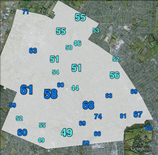 National party votes in Ilam at the 2011 general election.