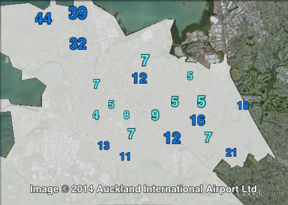 National party votes in Māngere at the 2011 general election.