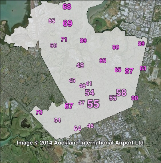 Labour party votes in Manukau East at the 2011 general election.