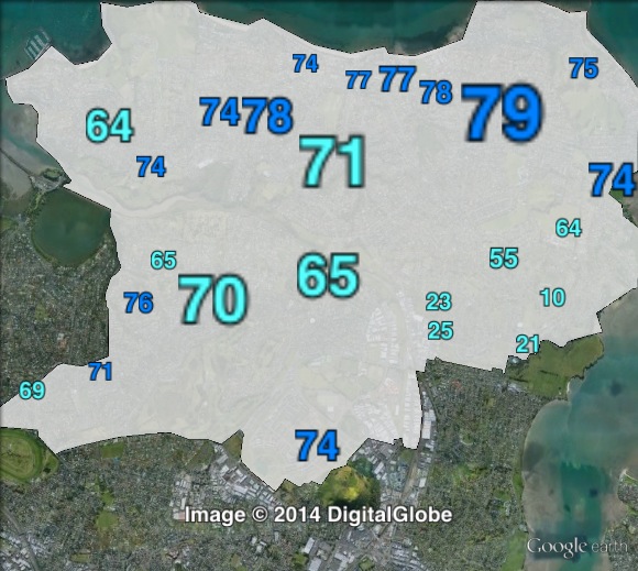 National electorate votes in Tāmaki at the 2011 general election.