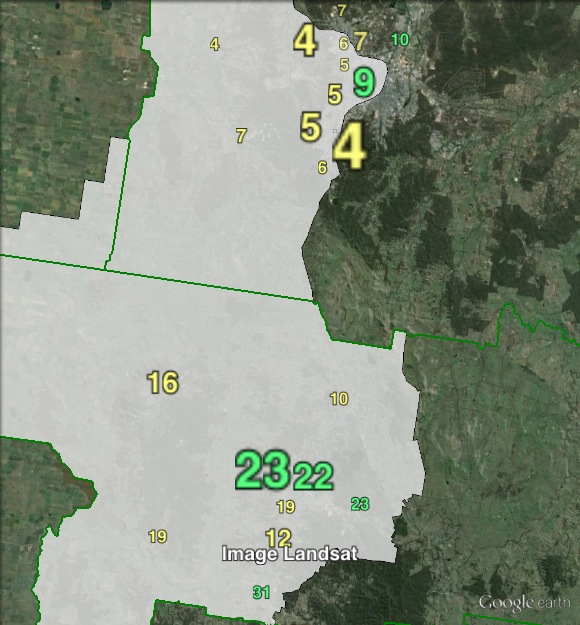 Greens primary votes in Bendigo West at the 2010 Victorian state election.