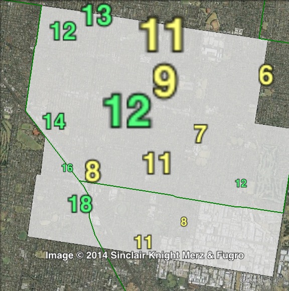 Greens primary votes in Bentleigh at the 2010 Victorian state election.