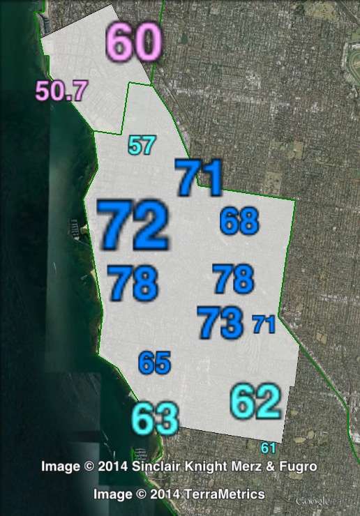 Two-party-preferred votes in Brighton at the 2010 Victorian state election.