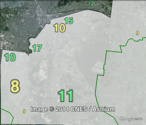 Greens primary votes in the Ballarat part of Buninyong at the 2010 Victorian state election.