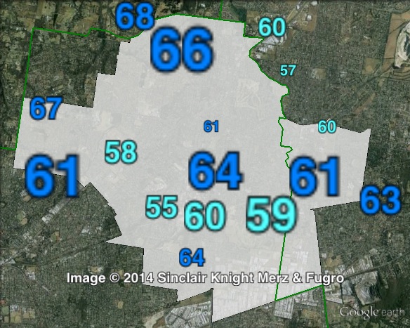 Two-party-preferred votes in Croydon at the 2010 Victorian state election.