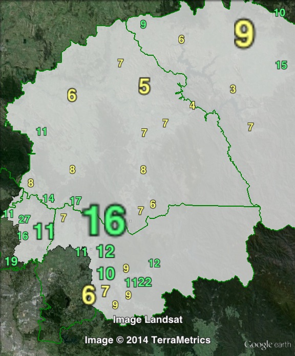 Greens primary votes in Eildon at the 2010 Victorian state election.