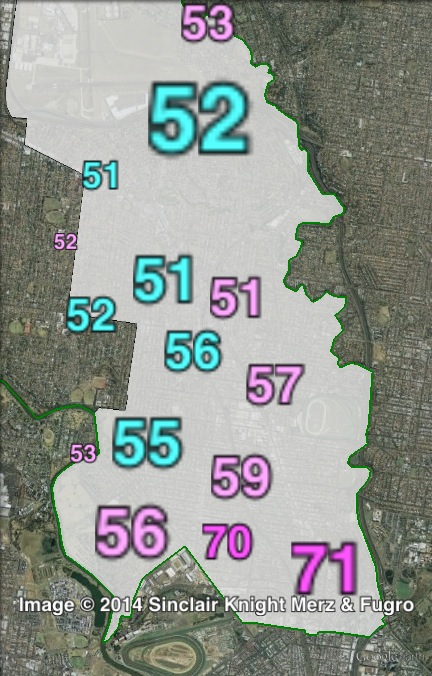 Two-party-preferred votes in Essendon at the 2010 Victorian state election.