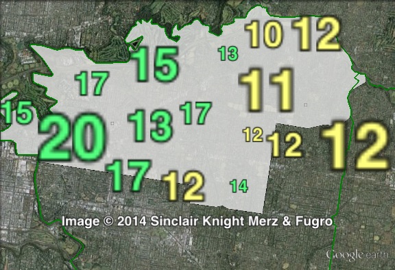 Greens primary votes in Kew at the 2010 Victorian state election.