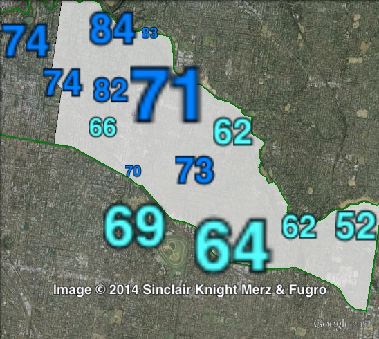 Two-party-preferred votes in Malvern at the 2010 Victorian state election.