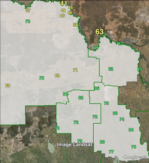 Nationals primary votes in Mildura at the 2010 Victorian state election.