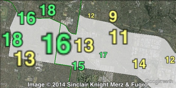 Greens primary votes in Oakleigh at the 2010 Victorian state election.