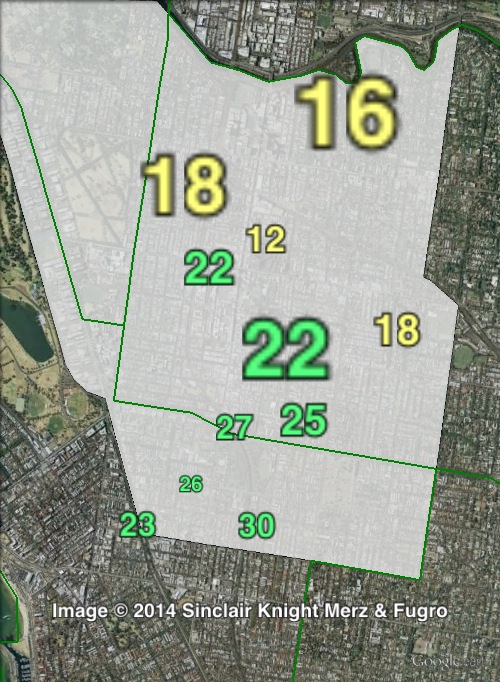 Greens primary votes in Prahran at the 2010 Victorian state election.