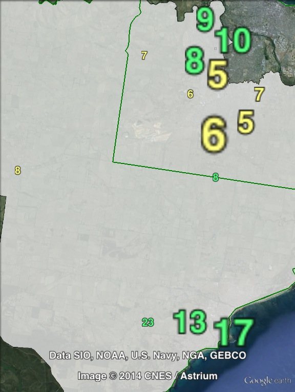 Greens primary votes in South Barwon at the 2010 Victorian state election.